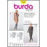 الگو خیاطی پیراهن و سرهمی جامپ سوییت بوردا استایل کد 7442 سایز 34 تا 44 متد مولر