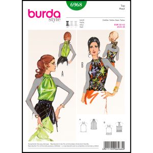 الگو خیاطی تاپ زنانه بوردا استایل کد 6968 سایز 32 تا 42 متد مولر