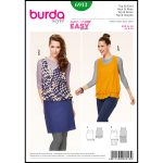 الگو خیاطی تاپ زنانه بوردا استایل کد 6913  سایز 34 تا 46 متد مولر