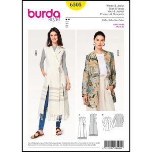 الگو خیاطی وست و ژاکت زنانه بوردا استایل کد 6505 سایز 34 تا 46 متد مولر